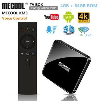 

MECOOL KM3 ATV Androidtv Google Certified Android 9.0 Smart TV Box Amlogic S905X2 4GB 128GB 2.4G 5G WiFi BT4.1 4K Voice Control