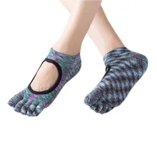 3 шт., новинка, разноцветные женские спортивные носки, женские носки для йоги с пятью пальцами и открытой спиной, дышащие нескользящие носки#2L5