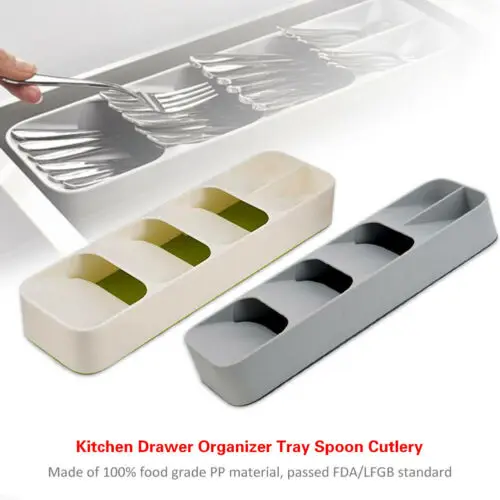 

Tray Insert Cutlery Spoon Utensil Divider Organizer Kitchen Drawer Compact