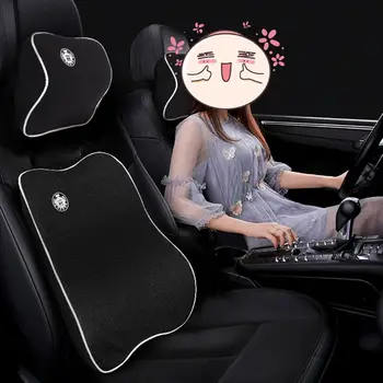 

2pcs Auto Cushion Set Car Lumbar Cushion Neck Pillow Seat Support Back and Neck 6XDB