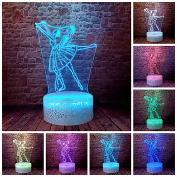

Flashing 3D LED Sleeping Nightlight Colorful Changing Light Model Ballet Dancer action & toy figures for girls