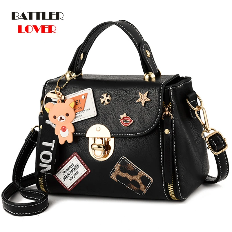 womens brand medium large capacity ladies totes zipper bear strap thread shopping office women crossbody shoulder bag handbags