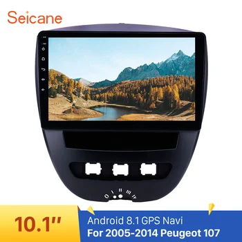 

Seicane Car GPS Navigation Radio 10.1 inch Android 8.1 for 2005-2014 Peugeot 107 support TPMS DVR Carplay Rearview camera DAB+