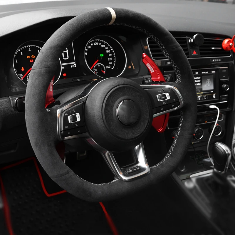 Alcantara Чехол ручной работы чехол рулевого колеса автомобиля для Volkswagen VW Golf 7 GTI R MK7