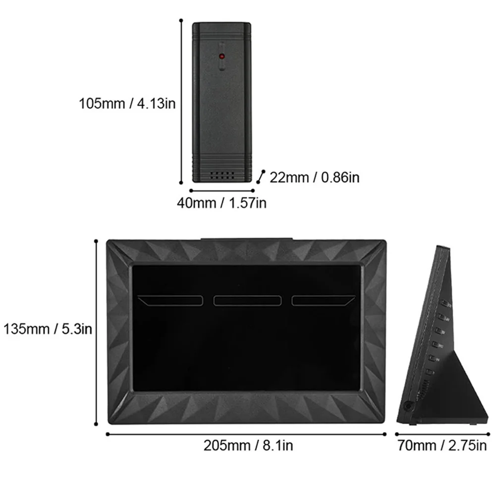 Термометр, барометр, ультра тонкий, для дома, для погоды, ЖК, для помещений, для улицы, с подсветкой, гигрометр, беспроводной, цифровой датчик