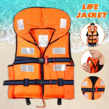 

Adults Life Jackets Orange Oxford Fabric Lifesaving Fishing Sailing Floating Buoyancy Kayak Aid Vests Waterproof 55x49cm