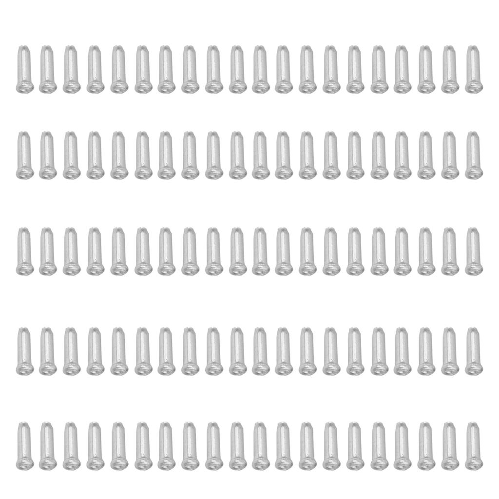 100 Pcs Alloy Road Mountain Bicycle Bike Brake Cable Cap End Tips Crimp Silver 100 Pcs Alloy Road Mountain Bicycle Bike Brake Cable Cap End Tips Crimp Silver