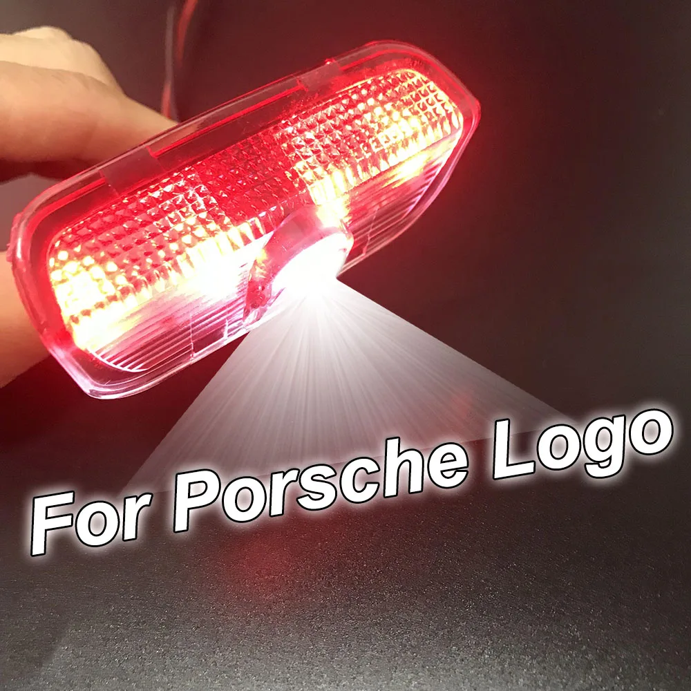 Для Porsche логотип автомобиля светодиодный проектор двери Призрак Тень Шаг вежливости светильник для Porsche Cayenne Cayman 911 Boxster Carrera4 Macan