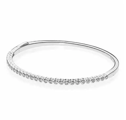 925 пробы Серебряный Привлекательный блестящий браслет с рядом фианитов с бриллиантовой огранкой женские модные украшения из бусин