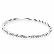 925 пробы Серебряный Привлекательный блестящий браслет с рядом фианитов с бриллиантовой огранкой женские модные украшения из бусин