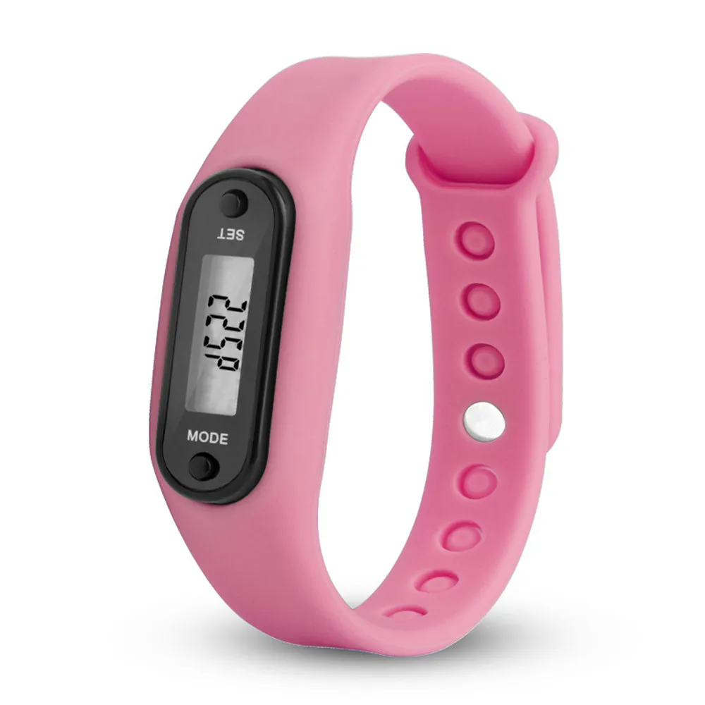 Женские мужские часы, дизайн, часы-браслет, шагомер, счетчик калорий, цифровой ЖК-дисплей, для ходьбы, Relogio Feminino, часы - Цвет: Pink
