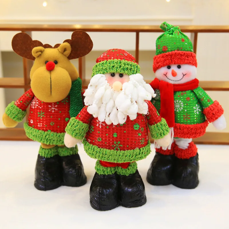 

New arrivals Christmas Dolls Toys Retractable Santa Claus Snowman Elk Toys Xmas Figurines Christmas Doll Gifts For Kids Red Xmas