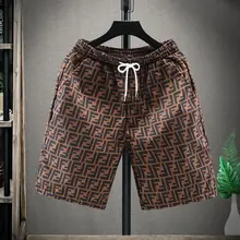 

2021 Spring/summer New Casual Shorts Sports Pants Men Wear Printed Five-cropped Beach Pants Out of Fashion Shorts for Men