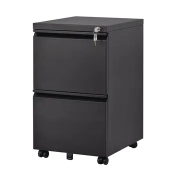 

Modern 2 Drawers Steel File Cabinet With Lock Handle Matte File Rack Storage Box Home Office Furniture Desk Filing Cabinet