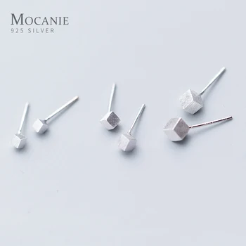 

Mocanie Frosted Mini Geometric Square Genuine 925 Sterling Silver Stud Earring for Women Kids Anti-Allergy Ear Pin Fine Jewelry