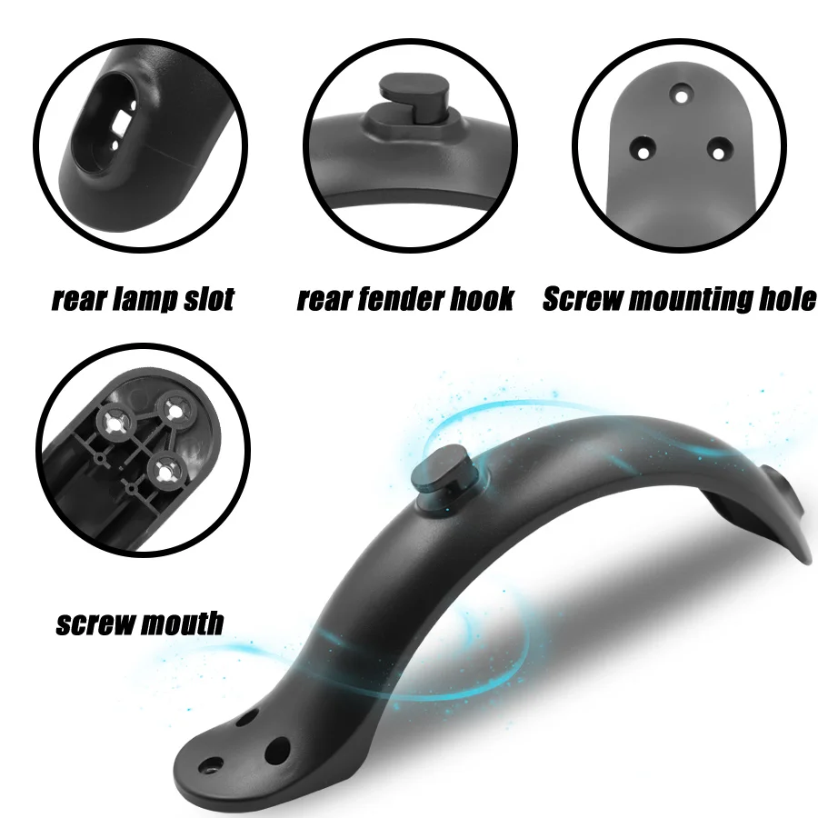 Durable Rear Mudguard Fender Guard for Electric Scooters - Available in Red, Black, and White