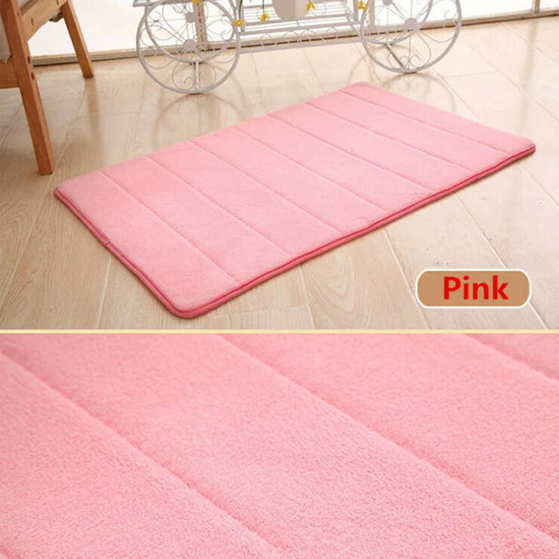 Мягкая пена с эффектом памяти для ванной, ванной, спальни, кухни, напольный коврик для душа, нескользящий коврик - Цвет: Pink