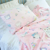 Japanese Anime Flannel Blanket Warm Winter Blanket Bedspread Cover on the Bed Pillowcase Nap Blanket Machine Washable Pink Girl 6