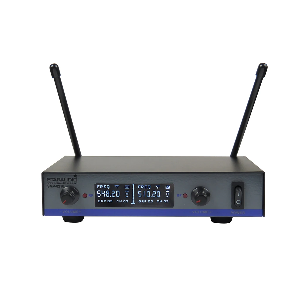 STARAUDIO Профессиональный Беспроводной микрофон Системы 2 канала УВЧ ручной микрофон для сцены церкви вечерние KTV диско SMU-0216A