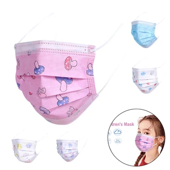 

Disposable 3 Layer Cartoon Print 10 Pcs 50pcs 100pcs Face Masks Children Mascarillas Infantils Filter Mask Kids Protective Masks