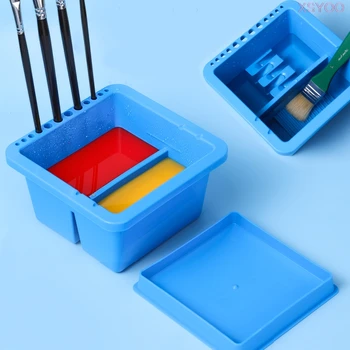 

Mont Marte Brush Washing Bucket 12 Hole Multifunction Plastic Wash Pen Barrel Brush Washer Box Easy Cleaning Drying Art Supplies
