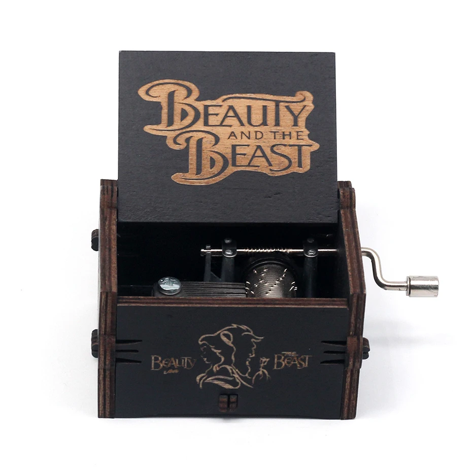 Beauty And The Beast Сейлор Мун игра трон Музыкальная шкатулка 18 звук Вода лед луна тема песня деревянная рука Рок Музыкальная шкатулка день рождения рождественские подарки - Color: Beauty And The Beast