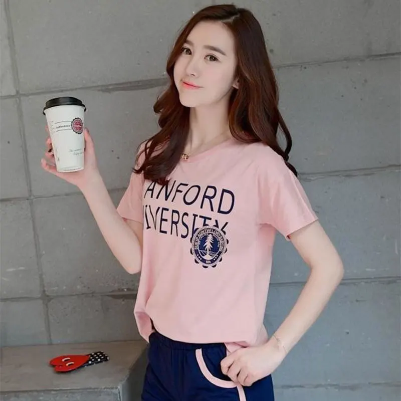 

Spring And Summer ji nv Pajamas Trendy Letters Tree Logo Short Sleeve Shorts Homewear Set