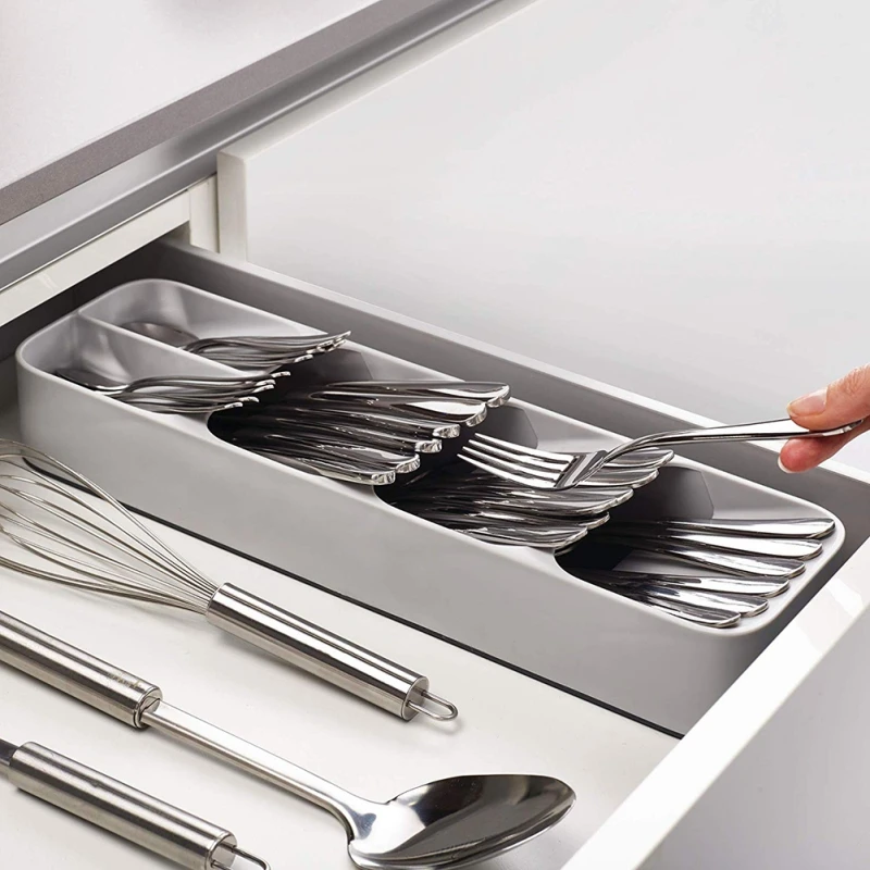 Креативный домашний кухонный ящик Органайзер лоток ложка нож вилка Столовые приборы разделительный ящик для хранения Подставка под столовые приборов экологичный