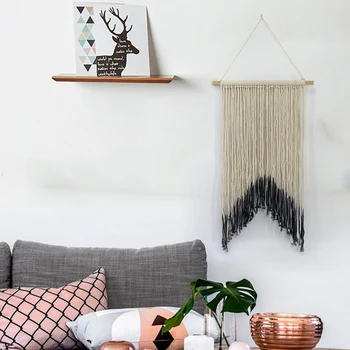 

Macrame Wall Hanging Ins Nordic Hand-Woven Dyed Tapestry Living Room Bedroom Shaded Meter Box Wall Tapestry Boho Decor