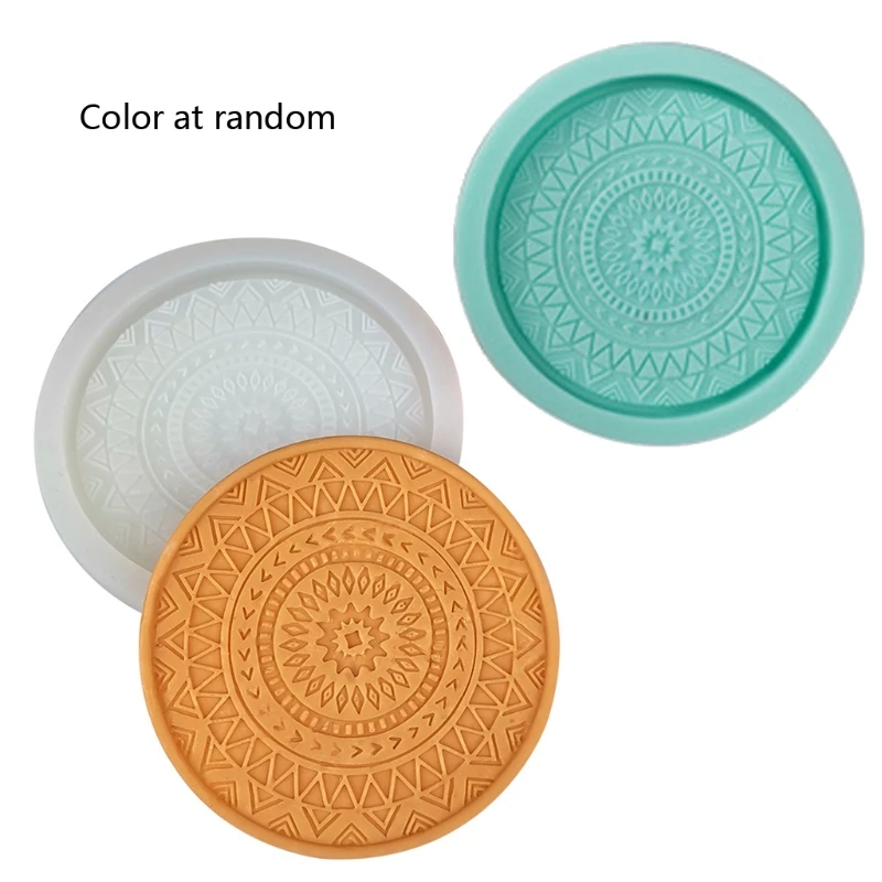 

DIY Round Coaster Silicone Molds for Resin Tea Mat Coaster Molds for Resin Casting Mold Diameter 11cm/10cm Colors Random