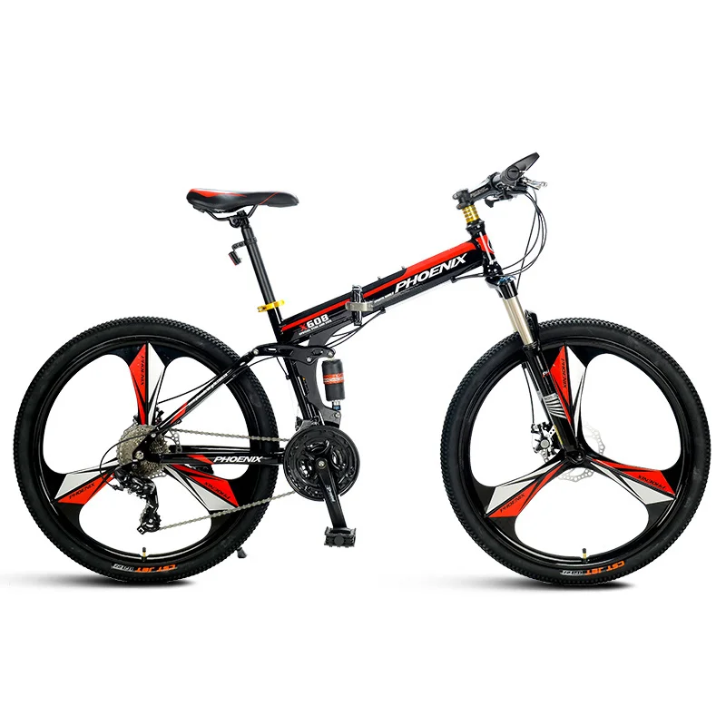 26 inches mountain bike one-wheel folding racing bike 21 speed shock-absorbing dual disc brake adult bicycle