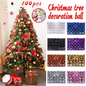 

100PC Christmas Balls Decoration Shatterproof Balls for Christmas Tree Ornaments Balls boule sapin de noël новогодние шары 5*