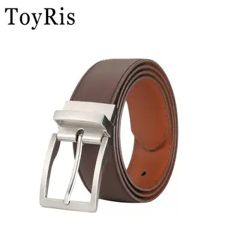 

ToyRis Luxury Fashion Reversible Leather Belt For Men Business Trouser Classice Vintage Pin Buckle Men Belt With Gift Box