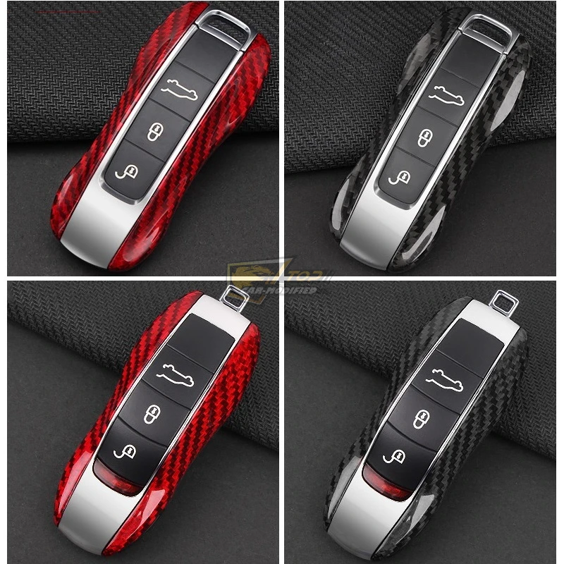 1-Free shipping 100% Real Pure DRY Carbon Fiber Car Key Case Cover Shell For Porsche Panamera  Macan  Cayenne718911