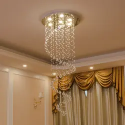 K9 современный Хрустальный светодиодный подвесной светильник освещение лестницы вилла гостиная лампа ротационный кристалл подвесные