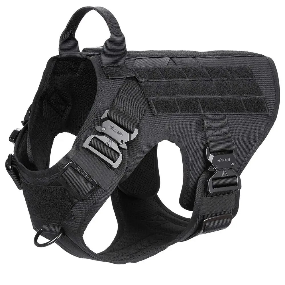 

Tactical Dog Harness,K9 Working Dog Vest,No Pulling Front Clip Leash Attachment