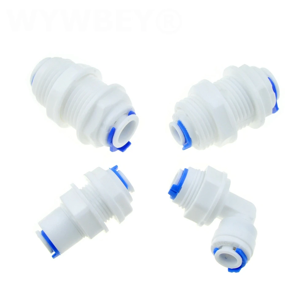 Hose-Connection-Coupling Elbow Quick-Fitting-Connector Reverse-Osmosis Bulkhead Water-Plastic