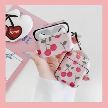 

For Airpods Pro Clear Soft TPU Case for Apple Airpods 1 2 3 Summer Fruit Cherry Pink Wireless Earphone Cover