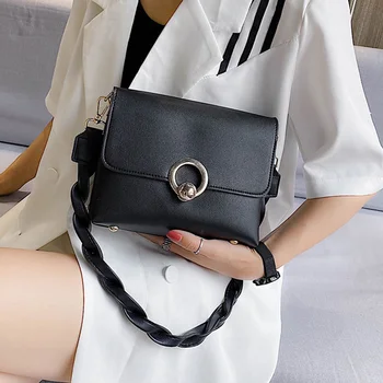 

2020 New Luxury Handbags Women Bags Designer Leather Solid Color Lock Crossbody Bags Female Weave Shoulder Strap Messenger Bags