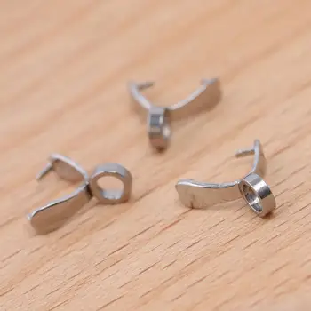 

20pcs stainless steel pendant bails 8x9mm diy pinch clip hooks for pendants jewelry making