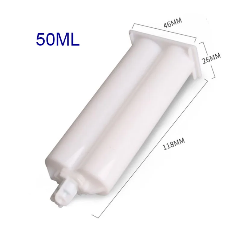 

10 шт. 50 мл 1:1/2:1/4:1/10:1 Соотношение ручной стержень AB Клей Двойной шприц для AB Клей стандарта