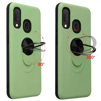 

30pcs/lot For Samsung Galaxy A7 2018 A750 TPU+PC Rotary Kickstand Rugged Hybrid Detachable Hard Case For Galaxy A10E A20E