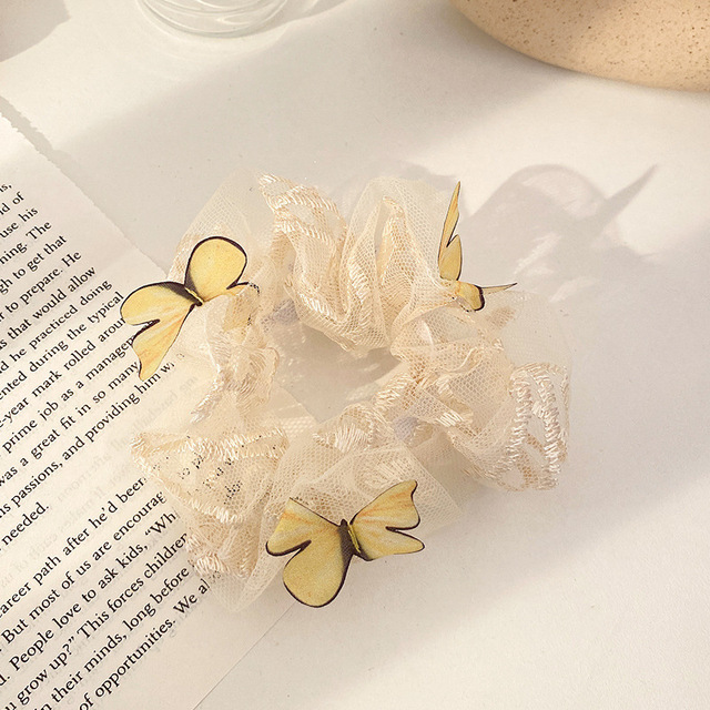 Silk Rainbow Scrunchies For Women Girls Gum Hair Tie 1PCS Hair Rope Rubber Bands Ponytail Hold Hair Accessories