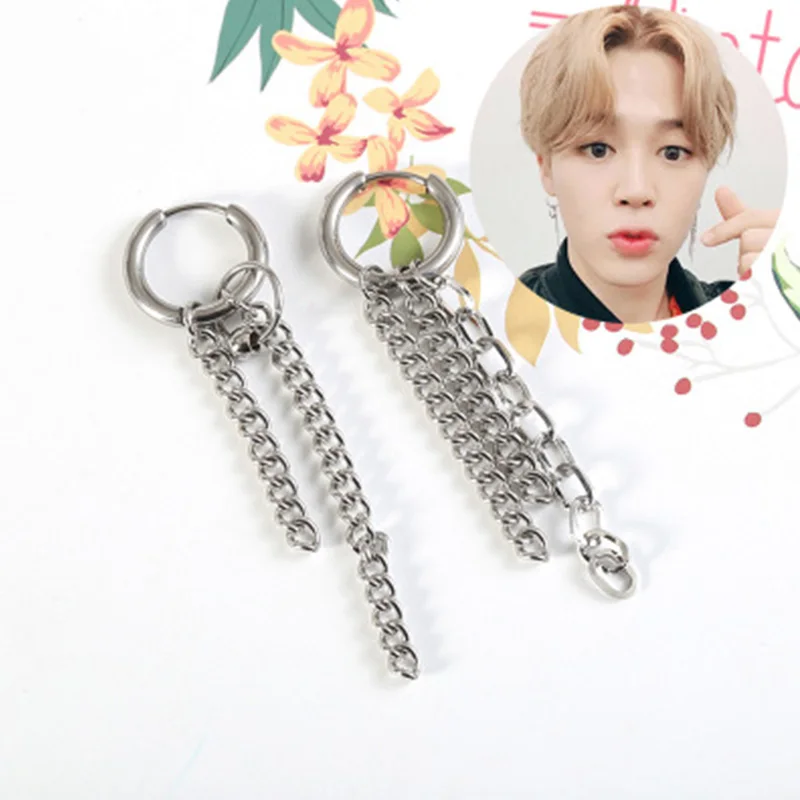

Korea KPOP World High Quality Metal Chain Earring Map Of The Soul Persona Speak Yourself Outdoor Accessories Unisex Jimin LJ442