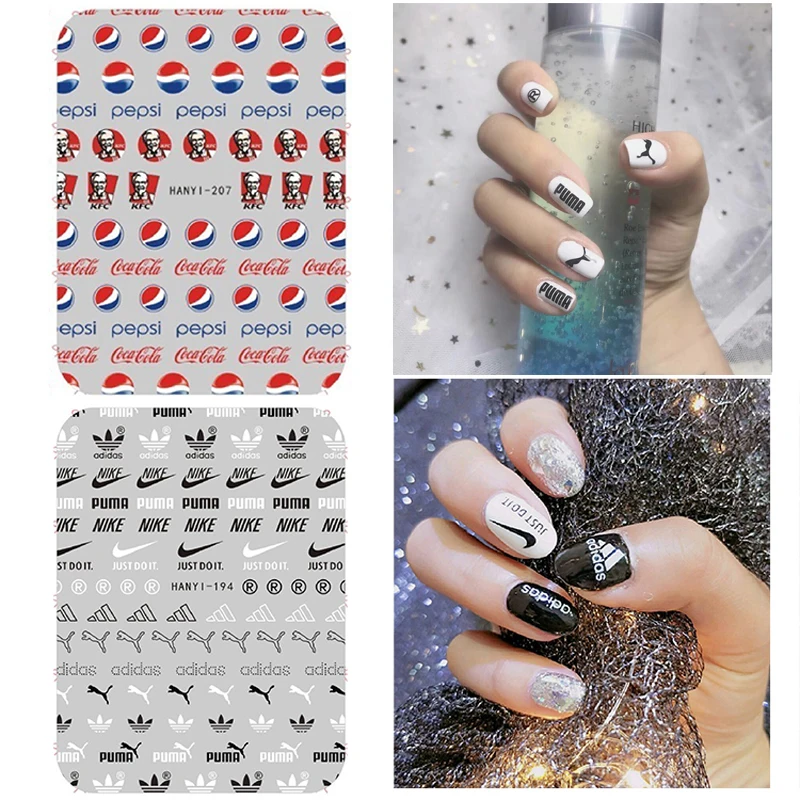 

Gold And Silver Brand Logo 3D Nail Sticker Self-adhesive DIY Sticker Decals Tips Manicure Nail Art Decoration Stickers Decals