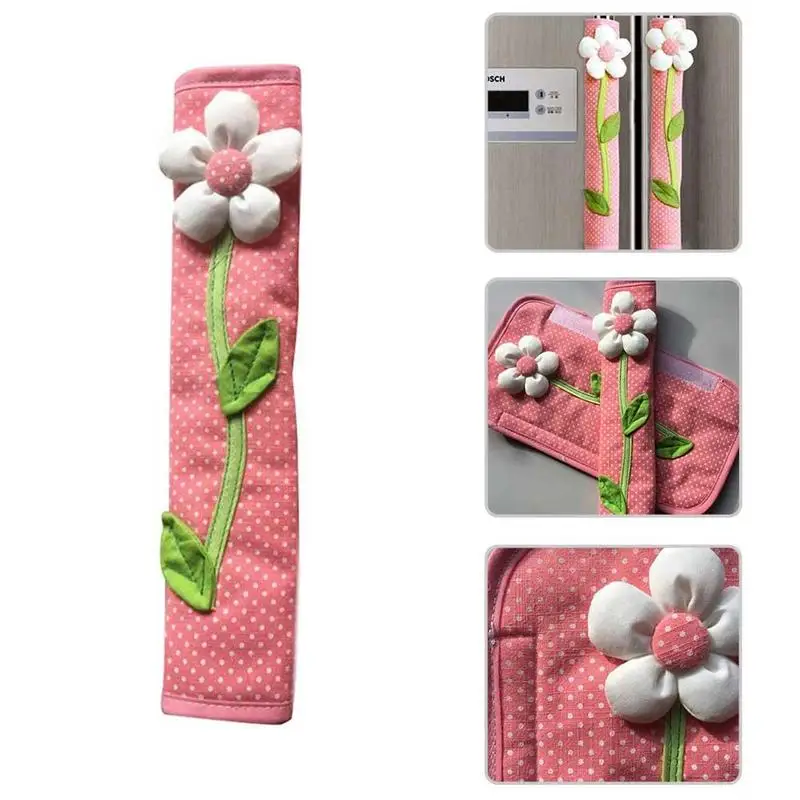 1PC Pink Cotton Refrigerator Handle Gloves Fits Appliance Cabinet Handles Cute Covers Winter Keep Warm Home Kitchen Accessories