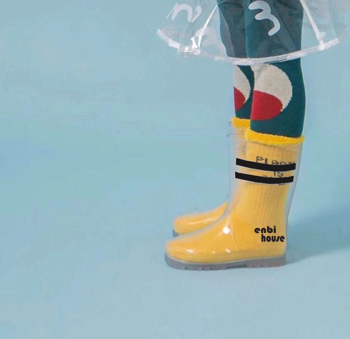 

Special Offer INS Hot Selling Transparent Rain Boots Children Enbihouse Parallel Bars Rain Boots PVC Transparent Rain Boots Rain