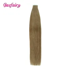 Gazfairy, накладные Человеческие волосы Remy на ленте, двойные нарисованные волосы remy, 16 дюймов, 2,5 г/шт., прямые, невидимые, кожа, уток, ПУ лента, шиньон