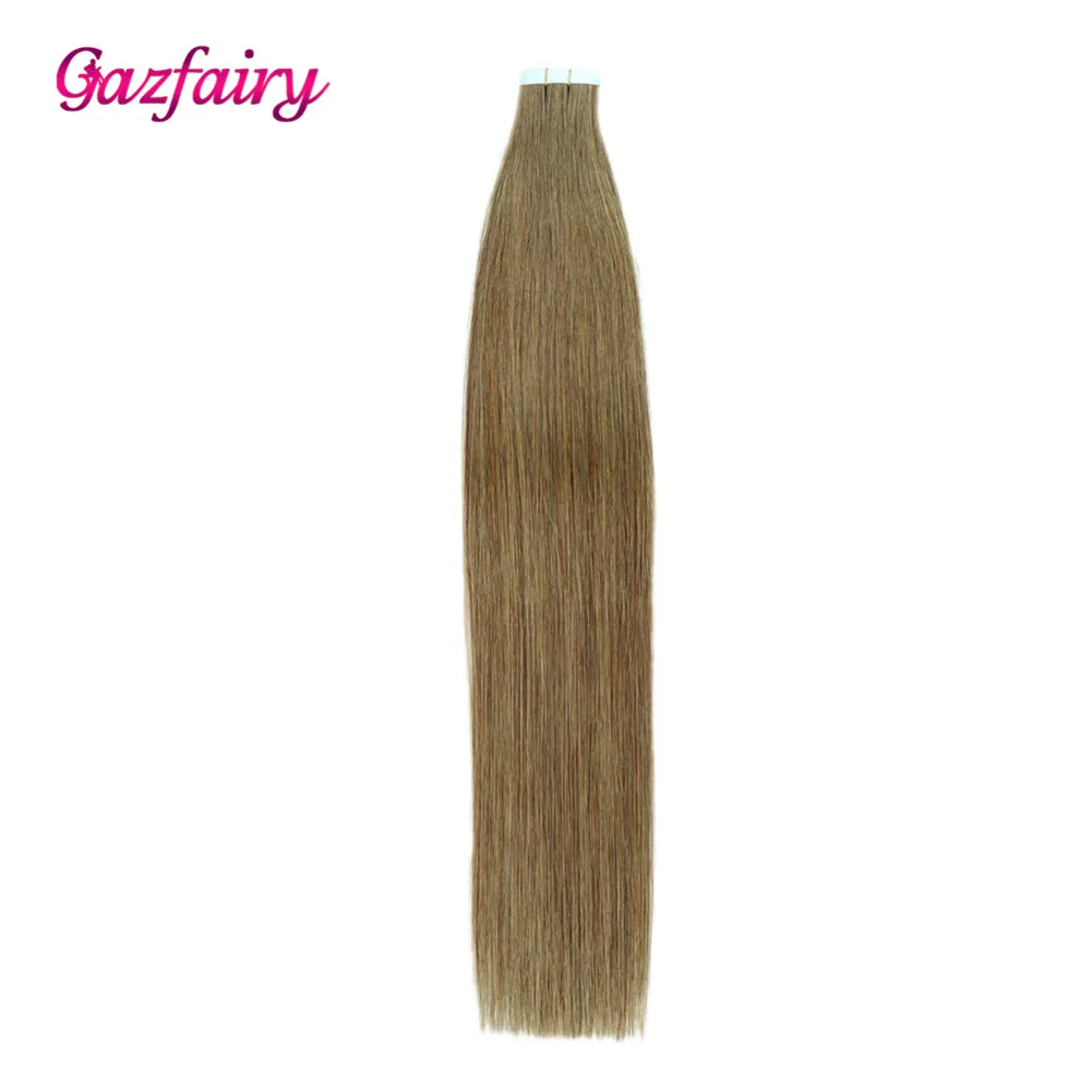 Gazfairy накладные Человеческие волосы Remy на ленте двойные нарисованные remy 16 дюймов 2
