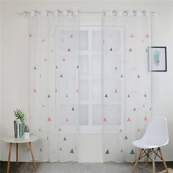 

Fashion Print Triangle Curtains Modern Geometric Curtains For Living Room Bedroom Kitchen Sheer Kids Children